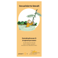 Flyer: Sexualisierte Gewalt - Kontaktadressen & Ansprechpersonen - nur zum Download